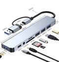 USB-C-hubb 8-i-1 – HDMI 4K, USB, SD/TF och RJ45