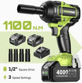ROGUS TRUE slagskruvdragare 1100 Nm – 21V, 2 × 4000 mAh