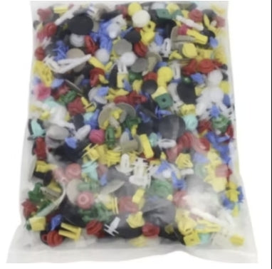 Plastclips till bil 100 st – blandade storlekar och färger