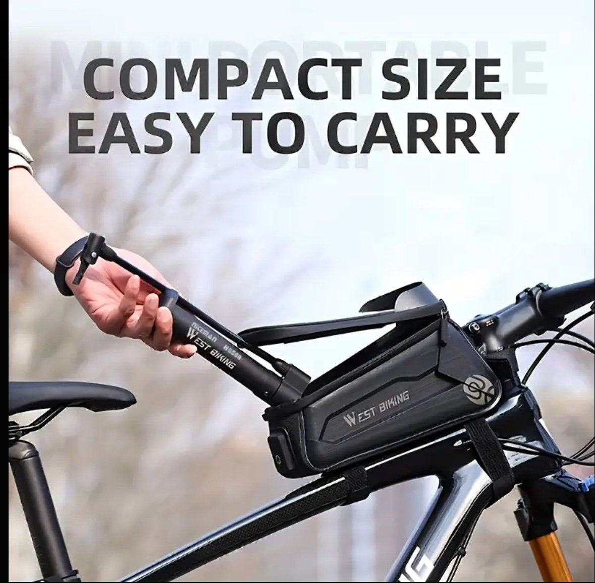 Mini cykelpump 80 PSI – portabel handpump för cykel och boll