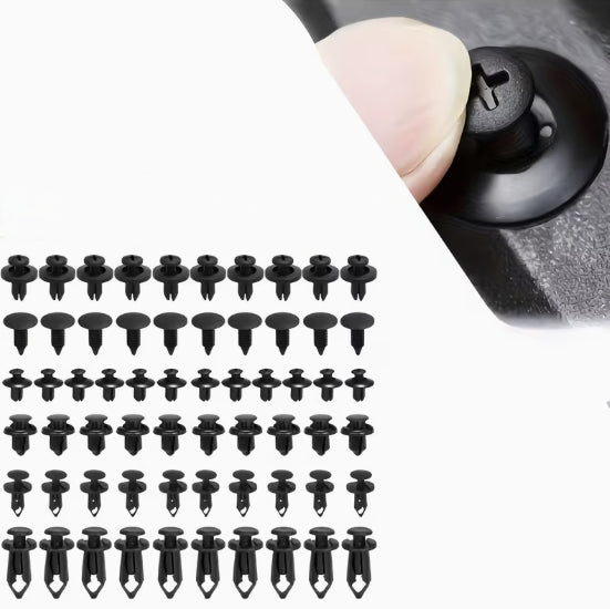 Plastclips till bil 60 st – 6 storlekar för stötfångare och dörrpaneler
