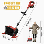 Sladdlös snöslunga 21V – 40 cm arbetsbredd, 2 batterier och laddare