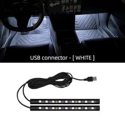 Vit LED-fotbelysning för bil
