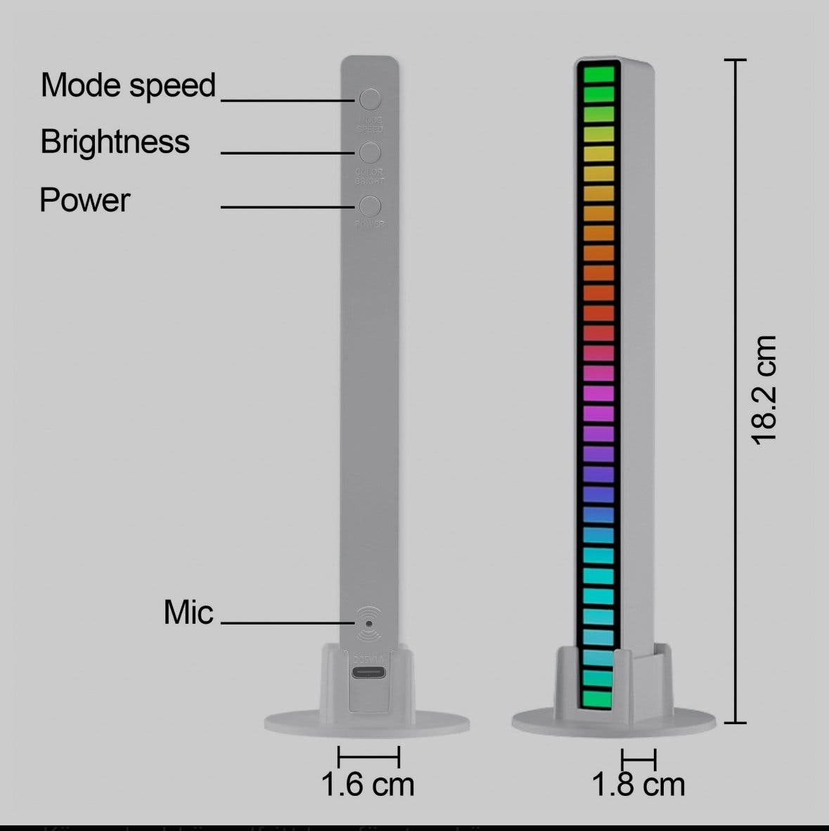 Musikstyrd LED-bar 2-pack