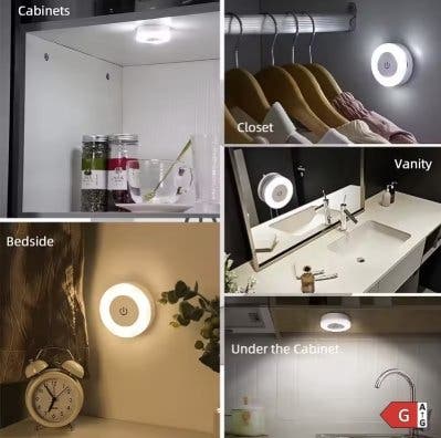 Uppladdningsbar LED-nattlampa med touchsensor och magnetfäste
