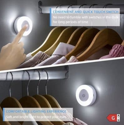 Uppladdningsbar LED-nattlampa med touchsensor och magnetfäste