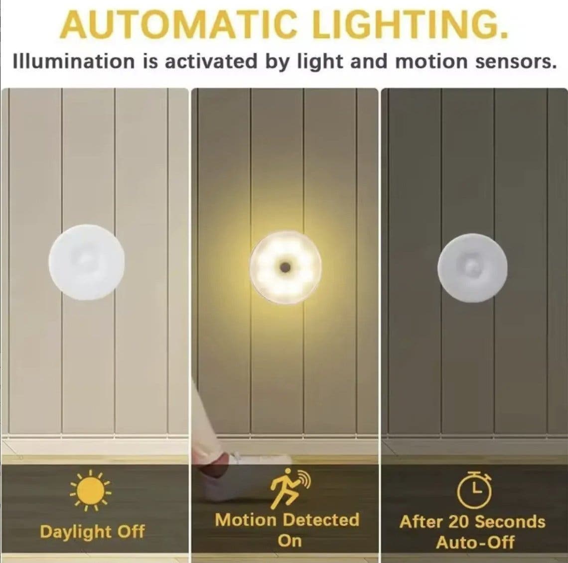 LED-nattlampa med rörelsesensor