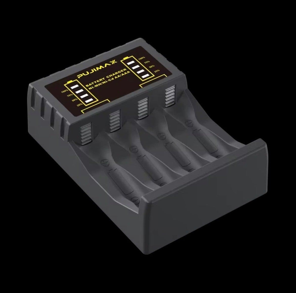 Batteriladdare för AA/AAA med LED-display och USB
