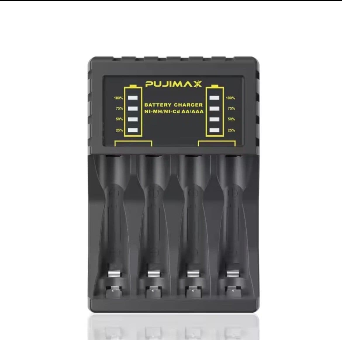 Batteriladdare för AA/AAA med LED-display och USB