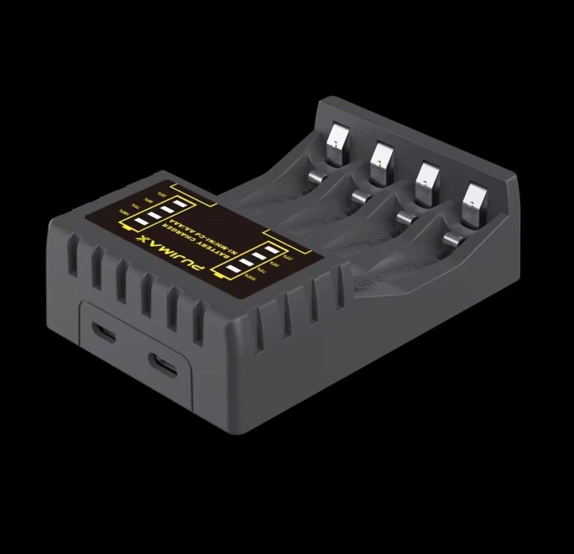 Batteriladdare för AA/AAA med LED-display och USB