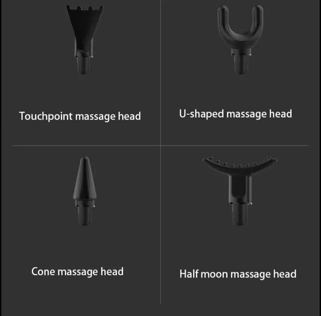 Massagepistol med 8 massagehuvuden och LED-display