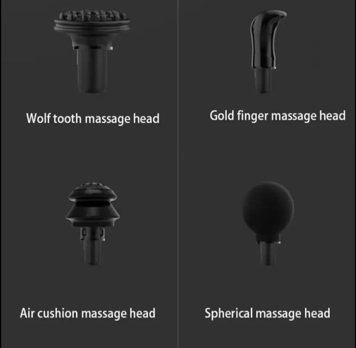 Massagepistol med 8 massagehuvuden och LED-display