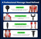 Mini massagepistol med 4 huvuden