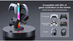 RGB-ställ för spelkontroller och headset med laddning