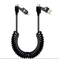 Spiralladdkabel USB-A till USB-C 65W