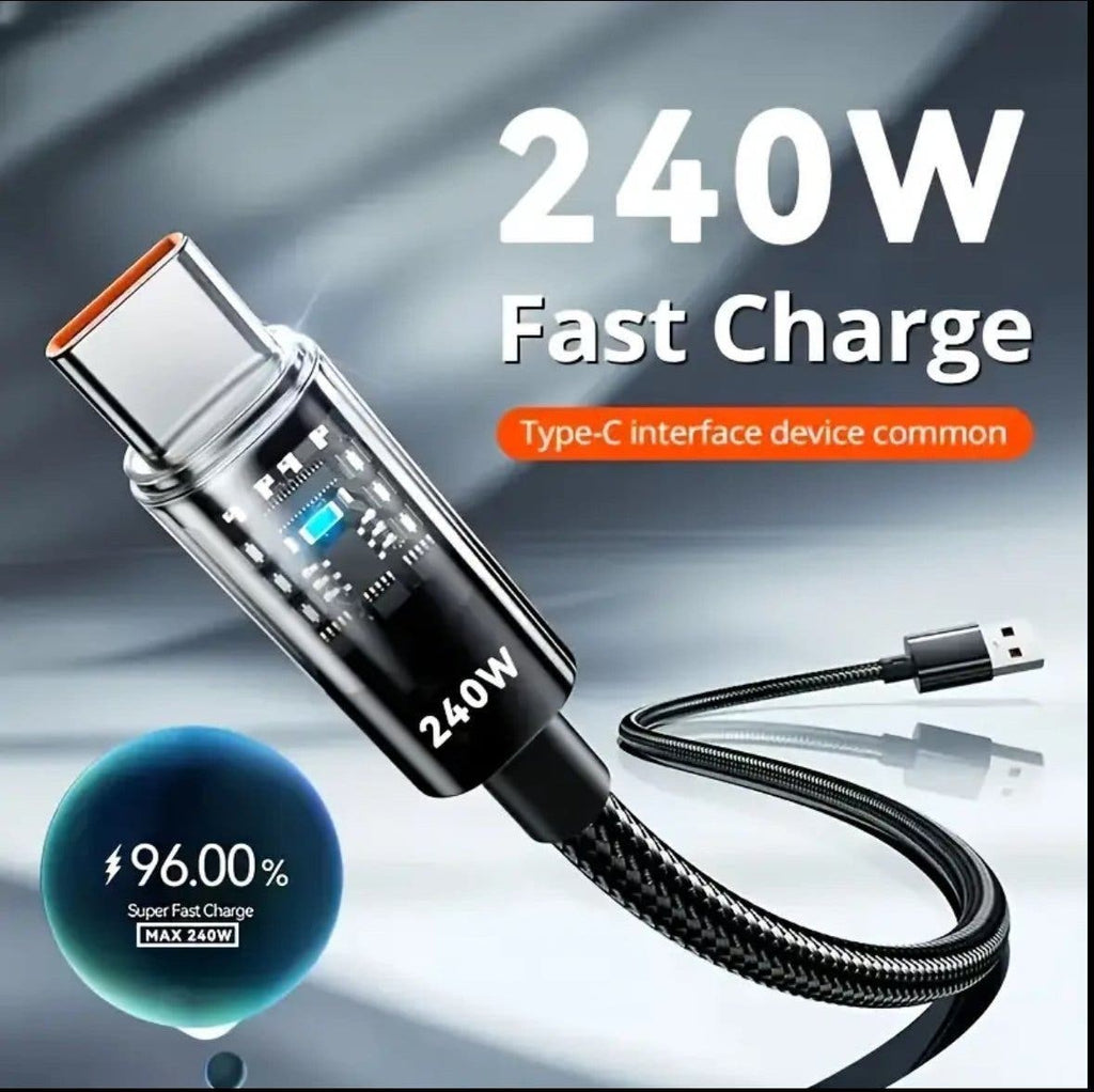 Snabbladdningskabel USB-A till USB-C 240W