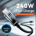 Snabbladdningskabel USB-A till USB-C 240W