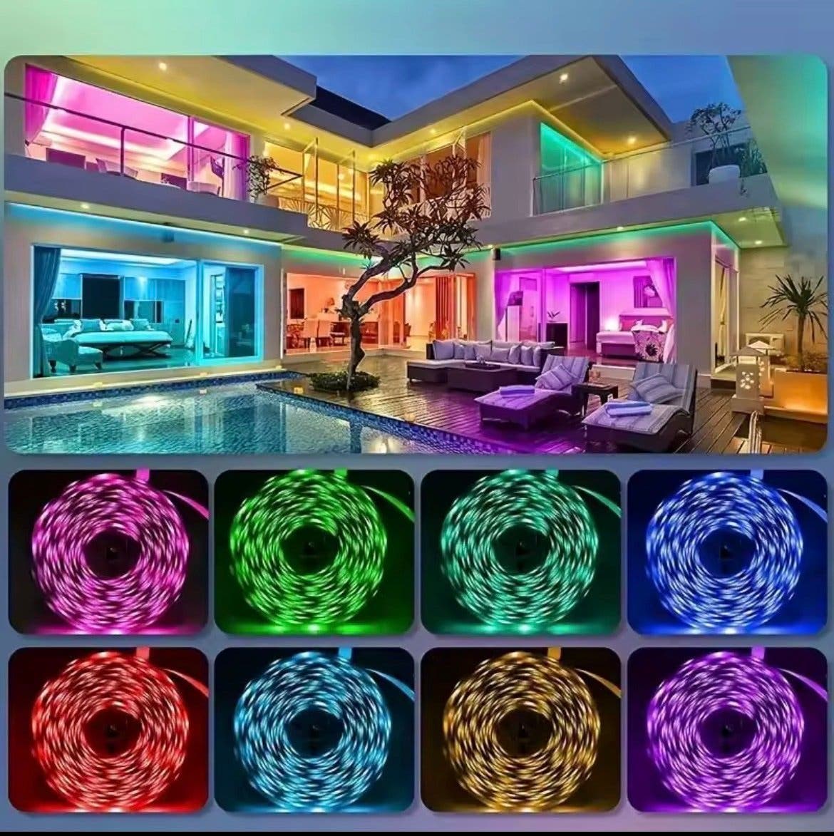 RGB LED-list 10 m med USB och fjärrkontroll