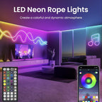 RGB LED Neon Rope 10 m med app och fjärrkontroll