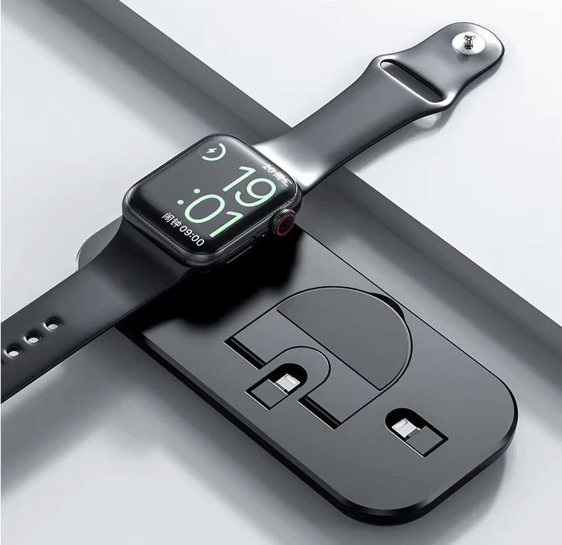 3-i-1 trådlös laddstation för iPhone, Apple Watch och AirPods