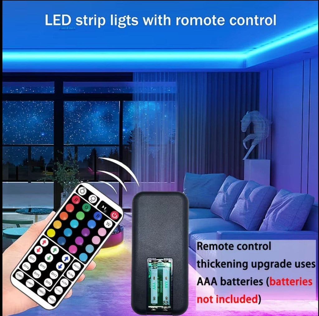 RGB LED-list 20 m med fjärrkontroll och app