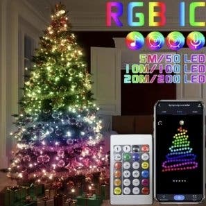 RGB LED-ljusslinga 5 m med app och fjärrkontroll
