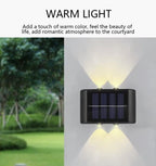 Solcellsdriven vägglampa med 4 LED