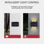 Solcellsdriven vägglampa med 4 LED