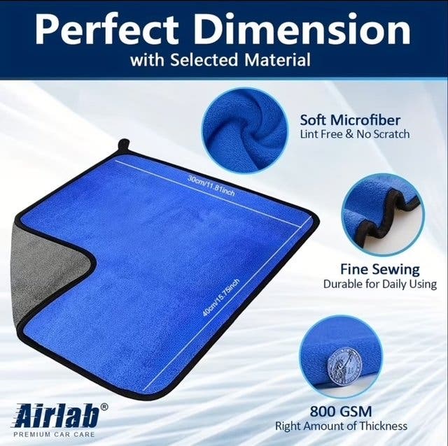 Mikrofiberdukar 4-pack 30 × 60 cm för biltvätt