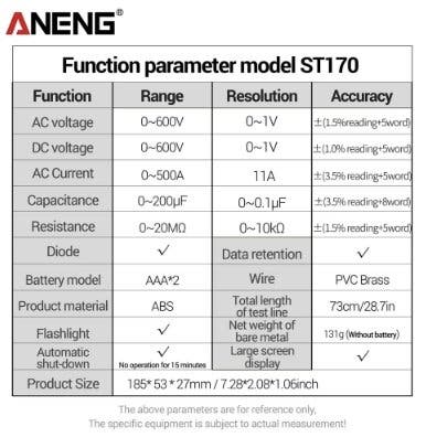 ANENG ST170 tångamperemeter
