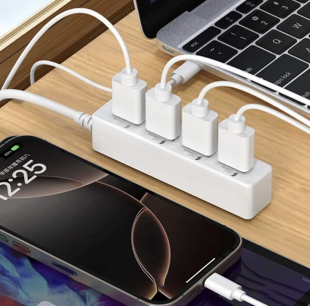 USB-laddare med 4 portar