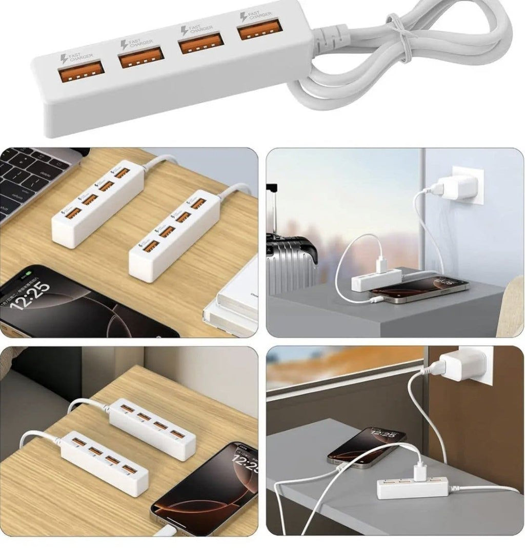 USB-laddare med 4 portar