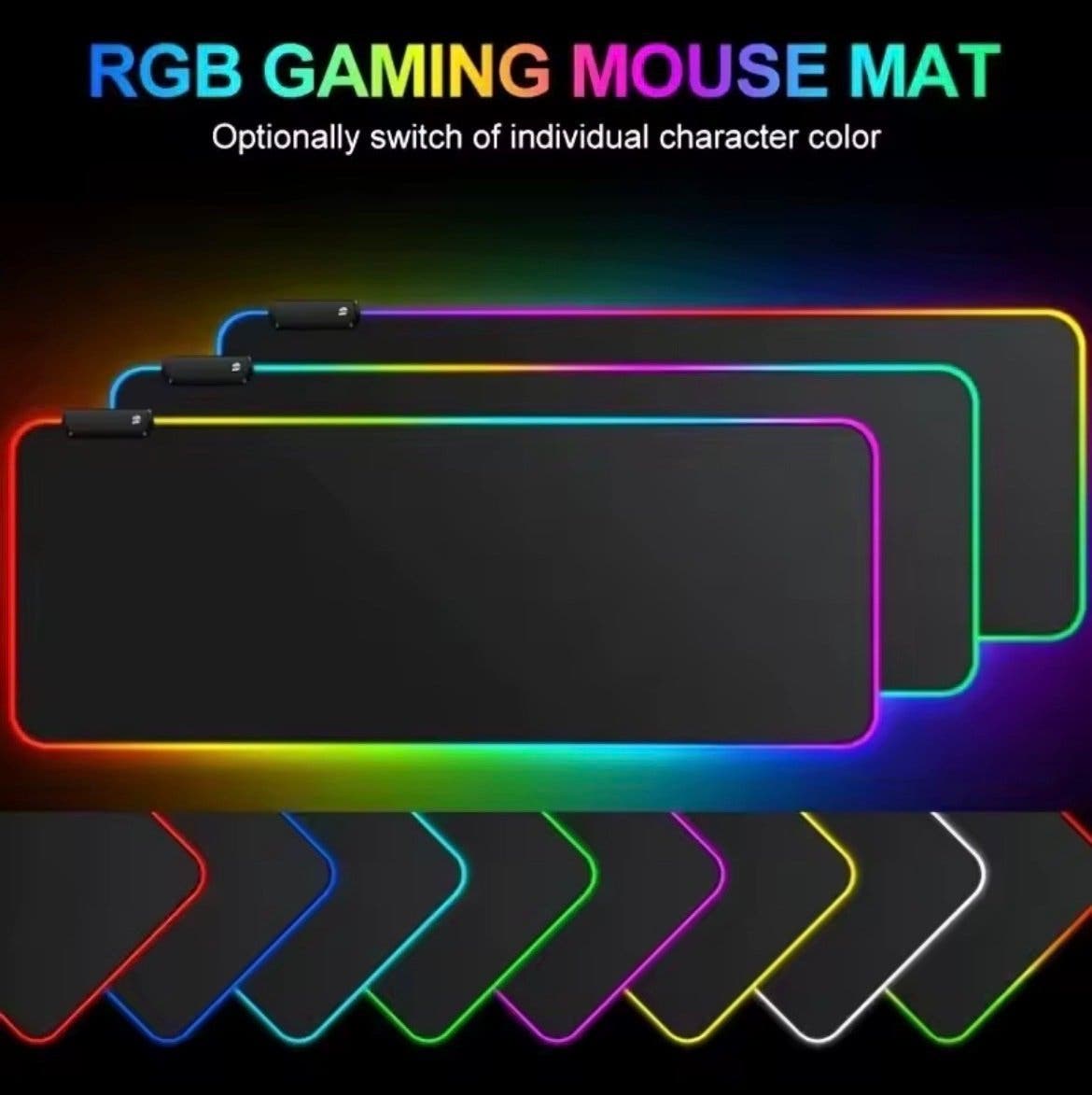 RGB-musmatta XL för gaming med LED-belysning