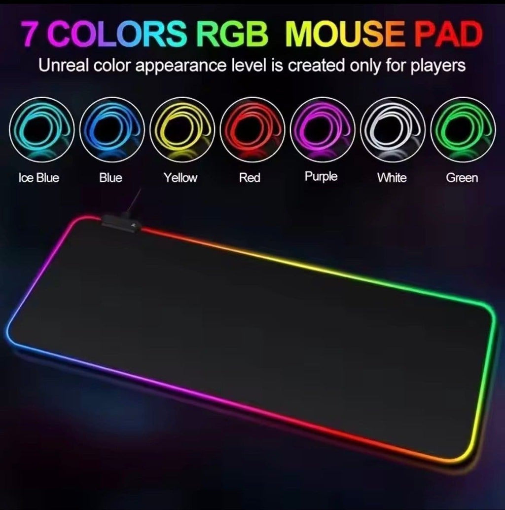 RGB-musmatta XL för gaming med LED-belysning