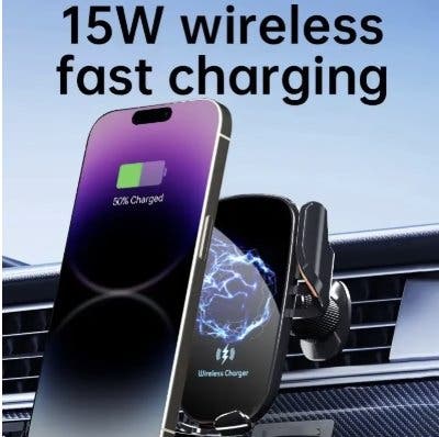 Trådlös billaddare 15W med mobilhållare för luftventil