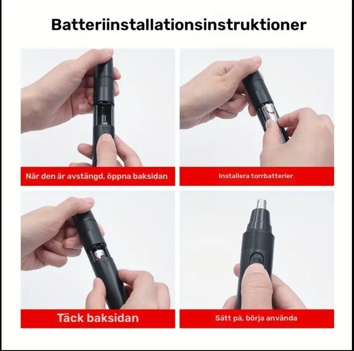 Elektrisk näs- och öronhårstrimmer