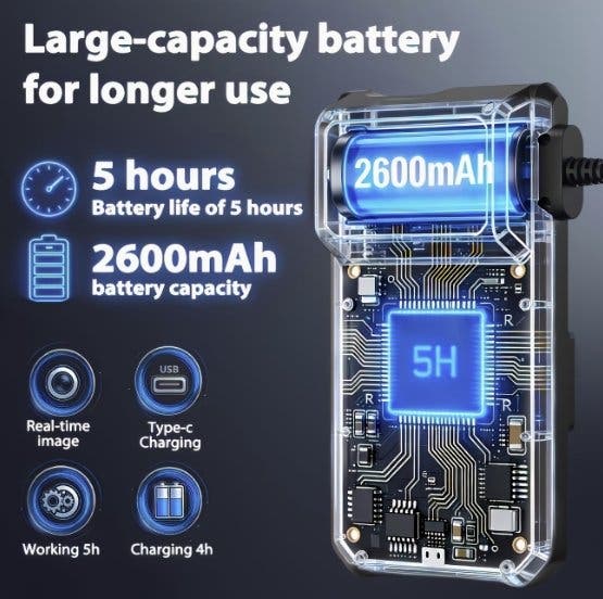 Inspektionskamera 4,3" 1080P med 2600 mAh batteri