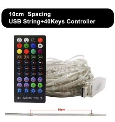 RGB LED-slinga 40 m med 400 LED