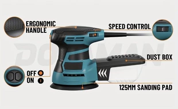 Excenterslip 350W 125 mm