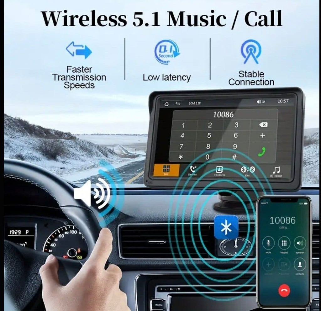 7" bilskärm med CarPlay och Android Auto