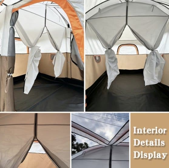 Campingtält med 2 sovrum och förtält