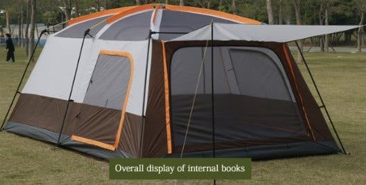 Campingtält med 2 sovrum och förtält