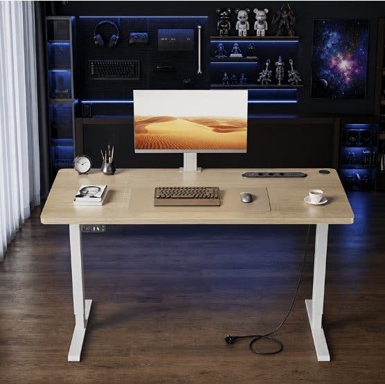 Elektriskt höj- och sänkbart skrivbord 140 × 60 cm
