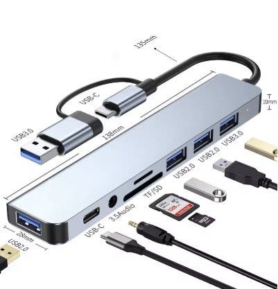 USB-C-hubb 8-i-1