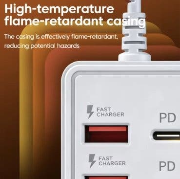 USB-laddstation med 12 portar, USB-A och USB-C PD