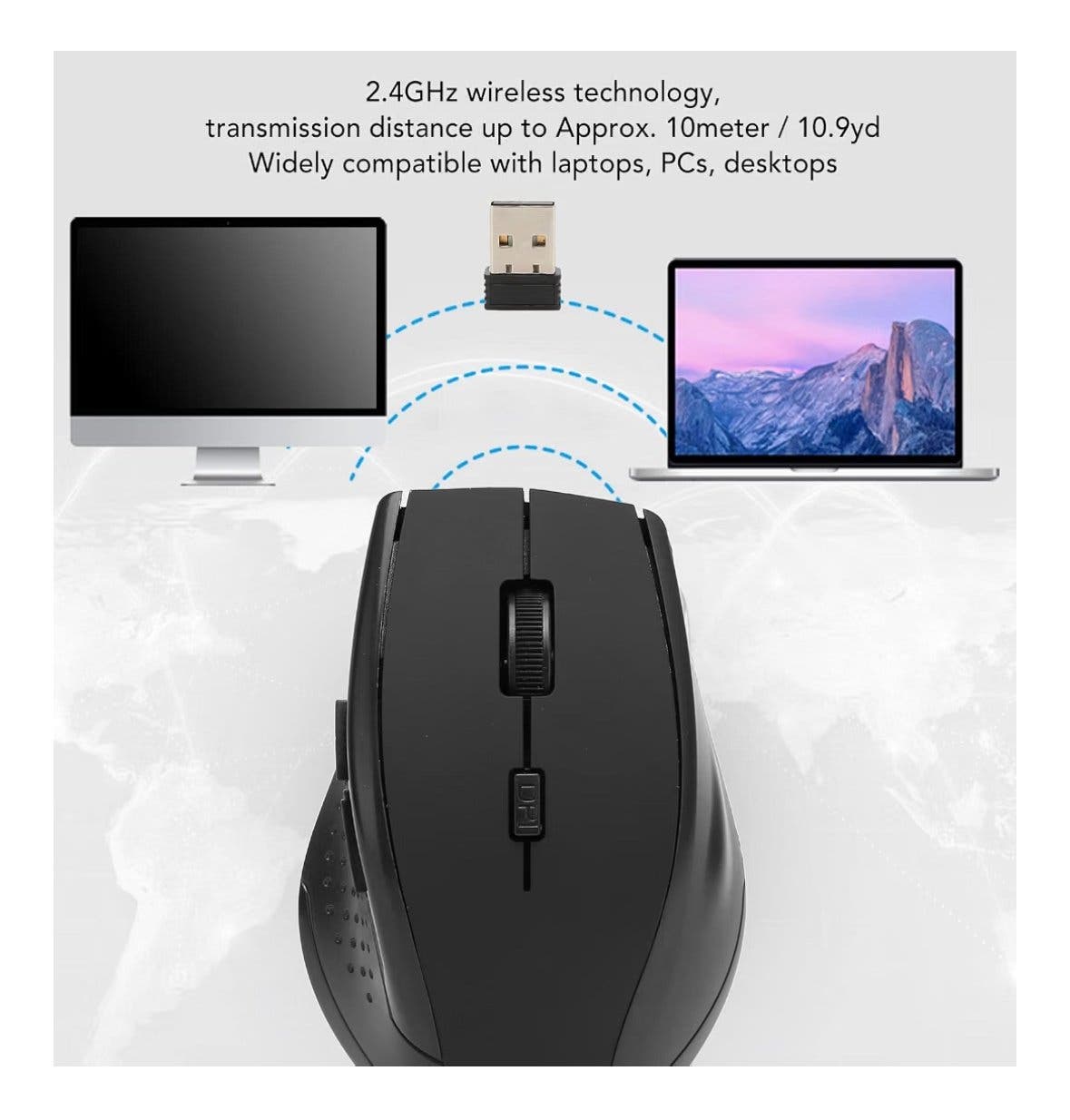Trådlös optisk mus 2,4 GHz