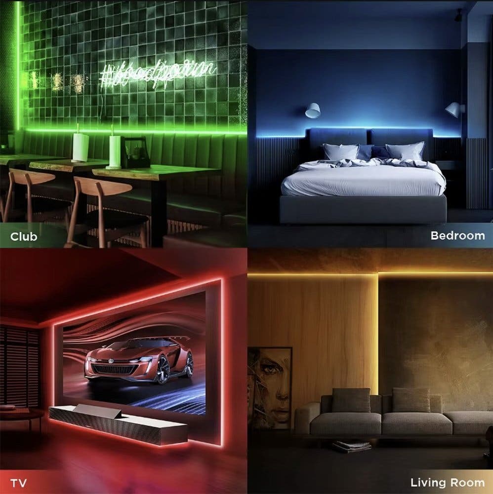 RGB LED-list 5 m med USB, Bluetooth-app och fjärrkontroll