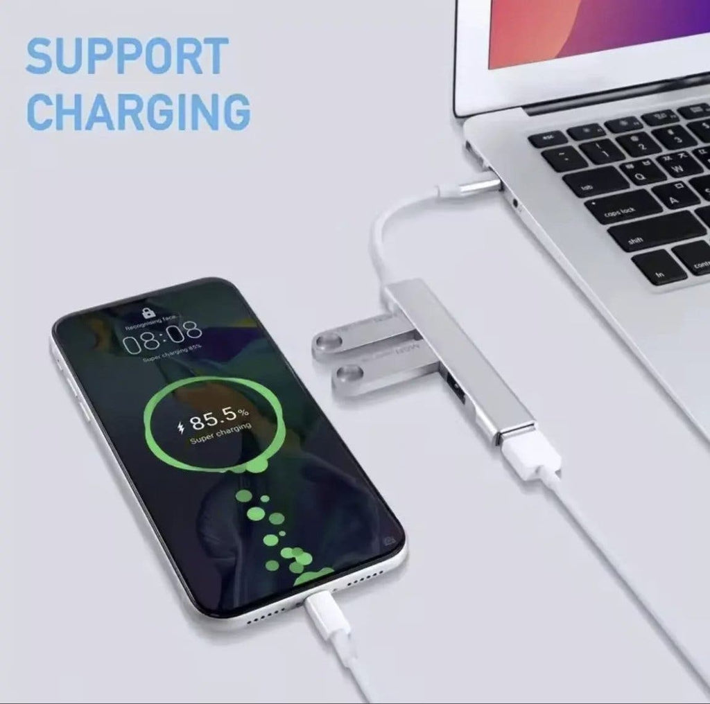 USB-C-hubb 4 portar i aluminium
