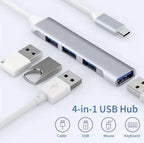 USB-C-hubb 4 portar i aluminium