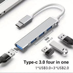 USB-C-hubb 4 portar i aluminium
